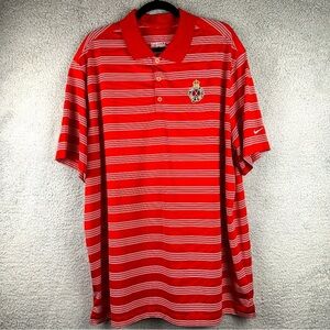 Nike Shirt Royal Portrush Golf Club Mens XXL Red Stripe Tour Performance Polo